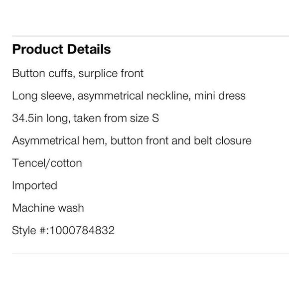 YFB NWT Zeplin Cotton Belted Jacket/ Shacket Dress Beige Downtown/ Clean Girl M - Picture 9 of 10